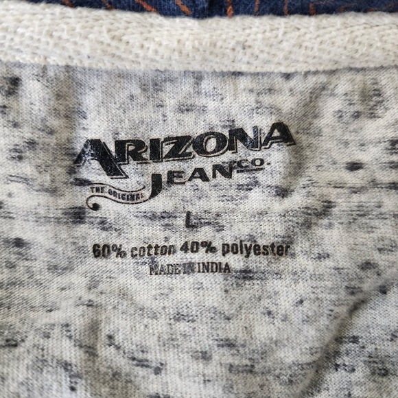 Arizona Jean's Men's Long Sleeve Shirt Size Large Pullover Gray Blue - Picture 3 of 8